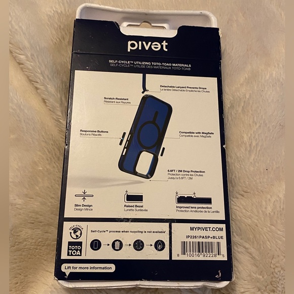 Pivet Apple iPhone 14 Pro Aspect+ Case Detachable Lanyard with MagSafe Blue NWT - Picture 4 of 6